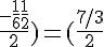 B'(\frac{\frac{5}{3}+\frac{2}{3}}{2};\frac{-\frac{1}{6}+\frac{1}{2}}{2}) = (\frac{7/3}{2};\frac{1/3}{2})