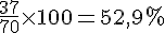 \frac{37}{70}\times  100=52{,}9\%
