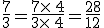 \frac{7}{3}=\frac{7\times  \,4}{3\times  \,4}=\frac{28}{12}