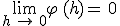 \lim_{h\,\to\,0}\varphi\,(h)=\,0