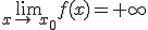 \lim_{x\to\,x_0}f(x)=+\infty