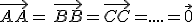 \vec{AA}=\,\vec{BB}=\vec{CC}=....=\vec{0}