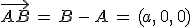 \vec{AB}\,=\,B\,-\,A\,=\,(a%2C\,0%2C\,0)