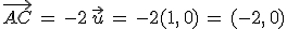 \vec{AC}\,=\,-2\,\vec{u}\,=\,-2(1%2C\,0)\,=\,(-2%2C\,0)