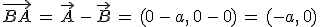 \vec{BA}\,=\,\vec{A}\,-\,\vec{B}\,=\,(0\,-\,a%2C\,0\,-\,0)\,=\,(-a%2C\,0)
