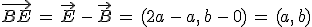 \vec{BE}\,=\,\vec{E}\,-\,\vec{B}\,=\,(2a\,-\,a%2C\,b\,-\,0)\,=\,(a%2C\,b)