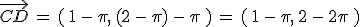 \vec{CD}\,=\,(\,1\,-\,\pi%2C\,(2\,-\,\pi)\,-\,\pi\,)\,=\,(\,1\,-\,\pi%2C\,2\,-\,2\pi\,)