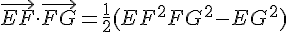\vec{EF} \cdot \vec{FG} = \frac{1}{2} ( EF^2 + FG^2 - EG^2 )