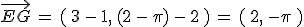 \vec{EG}\,=\,(\,3\,-\,1%2C\,(2\,-\,\pi)\,-\,2\,)\,=\,(\,2%2C\,-\pi\,)