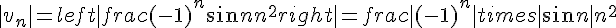 |v_n| = left|frac{(-1)^n sin n}{n^2}right| = frac{|(-1)^n| times   |sin n|}{n^2}