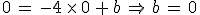 0\,=\,-4\,\times  \,0\,%2B\,b\,\Rightarrow\,b\,=\,0