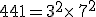 441=3^2\times  \,7^2