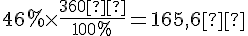 46\%\times  \frac{360°}{100\%}=165{,}6°