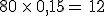 80\,\times  \,0,15=\,12