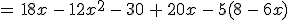 =\,18x\,-\,12x^2\,-\,30\,%2B\,20x\,-\,5(8\,-\,6x)