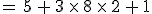 =\,5\,%2B\,3\,\times  \,8\,\times  \,2\,%2B\,1