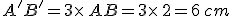 A'B'=3\times  \,AB=3\times  \,2=6\,cm