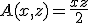 A(x,z)=\frac{xz}{2}