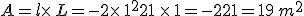 A=l\times  \,L=-2\times  \,1^2+21\,\times  \,1=-2+21=19\,m^2