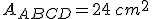 A_{ABCD}=24\,cm^2