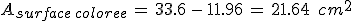 A_{surface\,coloree}\,=\,33.6\,-\,11.96\,=\,21.64\,\%2C\,cm^2