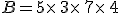 B=5\times  \,3\times  \,7\times  \,4