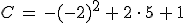 C\,=\,-(-2)^2\,%2B\,2\,\cdot\,5\,%2B\,1