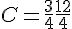 C = \frac{3}{4} + \frac{12}{4}