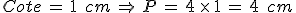Cote\,=\,1\,\%2C\,cm\,\Rightarrow\,P\,=\,4\,\times  \,1\,=\,4\,\%2C\,cm