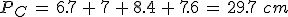 P_C\,=\,6.7\,%2B\,7\,%2B\,8.4\,%2B\,7.6\,=\,29.7\,\,cm