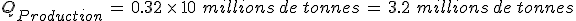 Q_{Production}\,=\,0.32\,\times  \,10\%2C\,millions\,de\,tonnes\,=\,3.2\%2C\,millions\,de\,tonnes