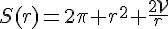 S(r)=2\pi r^2+\frac{2\mathcal{V}}{r}