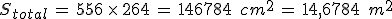 S_{total}\,=\,556\,\times  \,264\,=\,146784\,\%2C\,cm^2\,=\,14%2C6784\,\%2C\,m^2