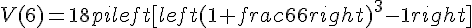 V(6)=18pileft[left(1+frac{6}{6}right)^3-1right]