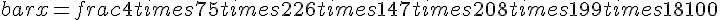 bar{x}=frac{4times  7+5times  22+6times  14+7times  20+8times  19+9times  18}{100}