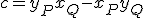 c=y_Px_Q-x_Py_Q