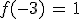 f(-3)\,=\,1