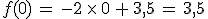 f(0)\,=\,-2\,\times  \,0\,%2B\,3%2C5\,=\,3%2C5
