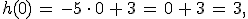 h(0)\,=\,-5\,\cdot\,0\,%2B\,3\,=\,0\,%2B\,3\,=\,3%2C