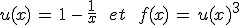 u(x)\,=\,1\,-\,\frac{1}{x}\,\quad\,et\,\quad\,f(x)\,=\,u(x)^3