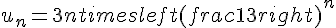 u_n = 3n times   left(frac{1}{3}right)^n