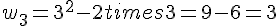 w_3=3^2-2times  3=9-6=3
