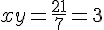x+y = \frac{21}{7} = 3