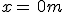 x=\,0m;x=1\,m;x=3\,m;x=7\,m;x=10,5\,m