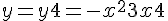 y = y + 4 = -x^2 + 3x + 4