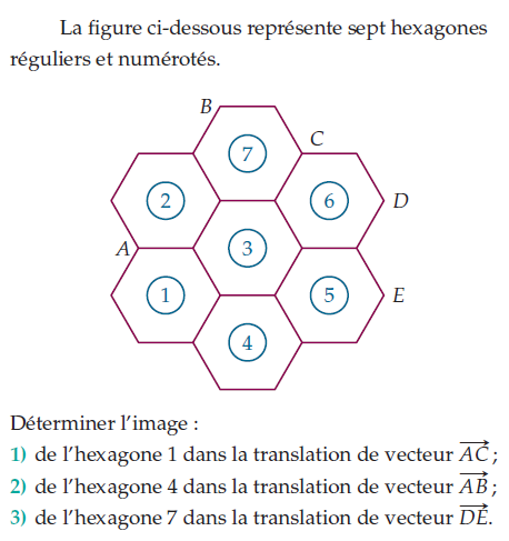 Hexagone régulier et vecteurs : exercices en 2de.