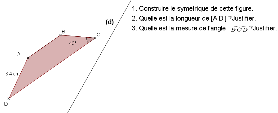 Propriétés de la symétrie axiale : exercices en 6ème.
