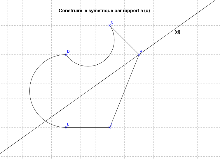Symétrie axiale d'une figure complexe : exercices en 6ème.