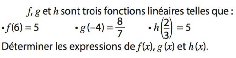 Déterminer les expressions des fonctions : exercices en 3ème.