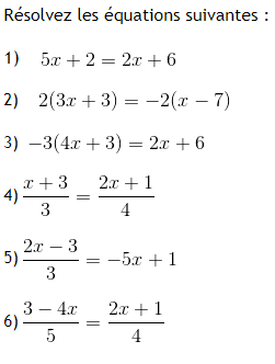 3eme : Equation